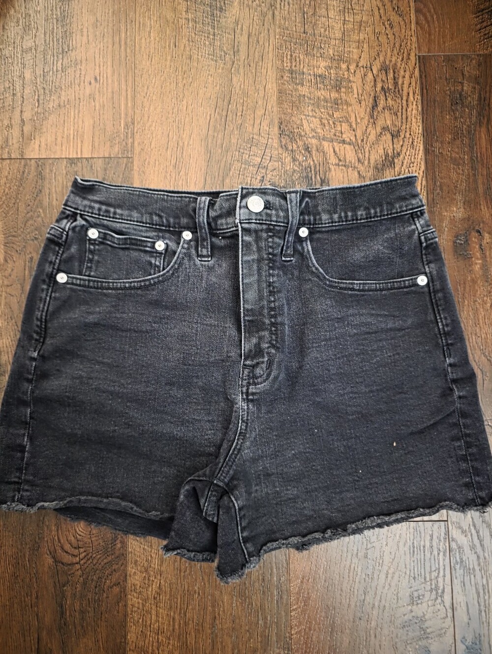 Madewell Black Wash High-Rise Denim Shorts - Women